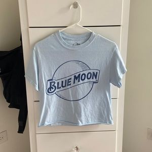 Blue moon cropped T-shirt size small